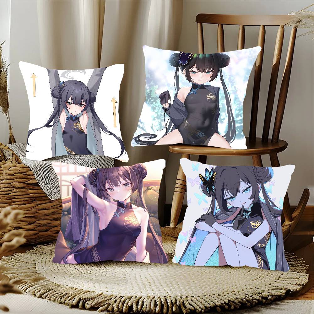Kisaki Anime Games Blue Archive Pillow Case Fashion Square Pillowcase Bedroom Sofa Room Ins Decoration Leisure