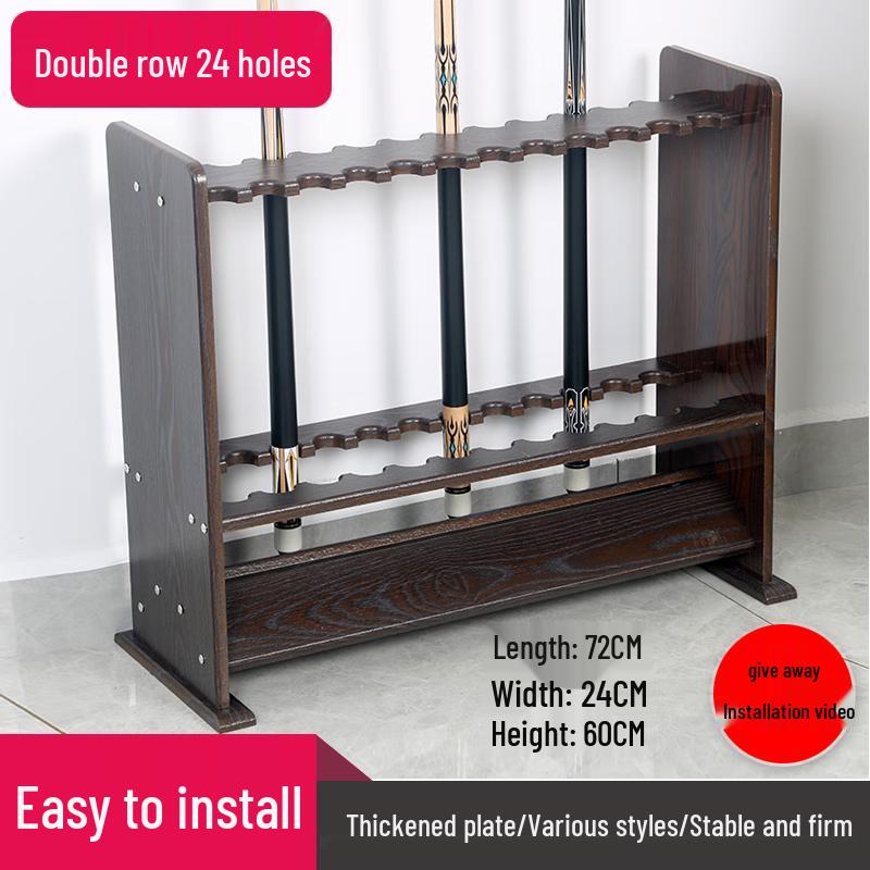24-Cue Double-Row Floor-Standing Billiard Cue Rack
