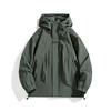 Couple Waterproof Jacket Hooded Long Sleeve Spring Autumn Casual Jacket with Pockets Solid Color Outdoor Travel Outerwear
