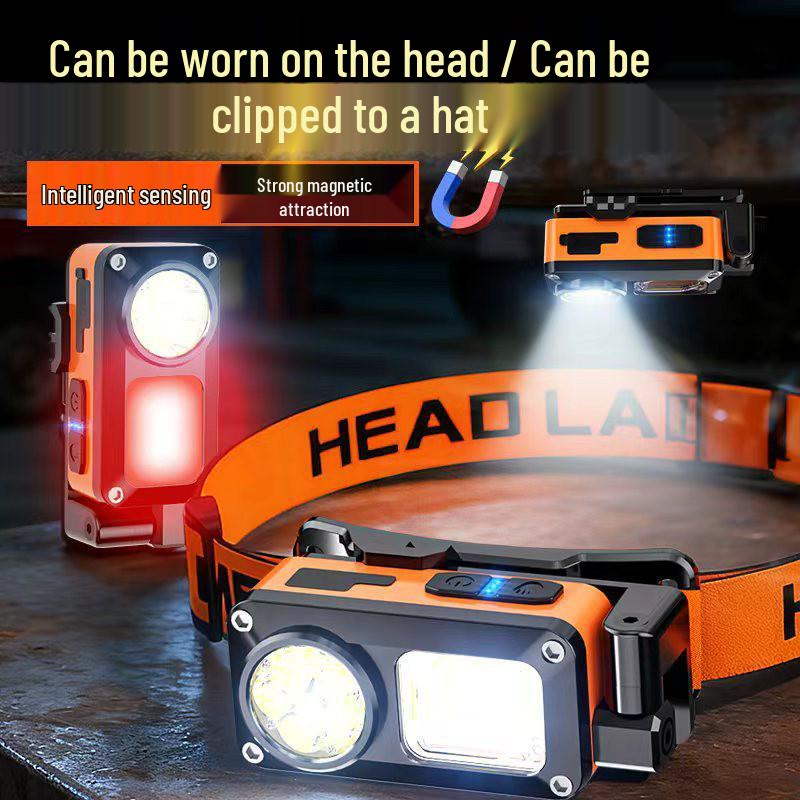 

Rechargeable LED Headlamp with Smart Sensor and Long Battery Life for Outdoor and Night Fishing