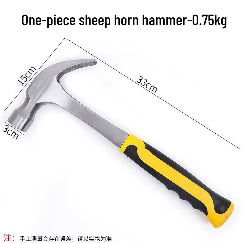 Carbon Steel Claw Hammer with Fiber, Wood & Rubber-Coated Iron Handles