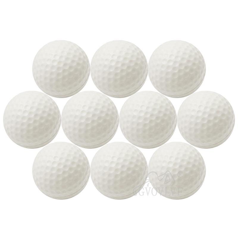 10Pcs/Lot Soft Indoor Practice Pu Yellow Golf Balls Training Aid Drop Shipping Wholesale Gift For Golfers