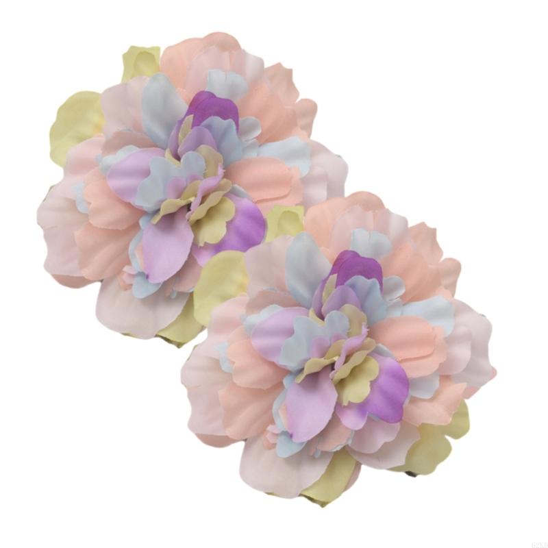 

62KD 2Pieces Artificial Floral Curtain Clips Elegant Drapery Tiebacks for Home Decors