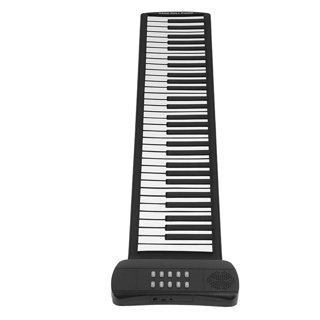 61 Keys Hand Roll Piano Portable 4D Stereo Surround Sound Roll Up Keyboard Piano for All Ages PM61