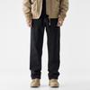 American Casual Black Straight Jeans Men's Autumn New Loose Simple and Versatile Wide-leg Elastic Trousers