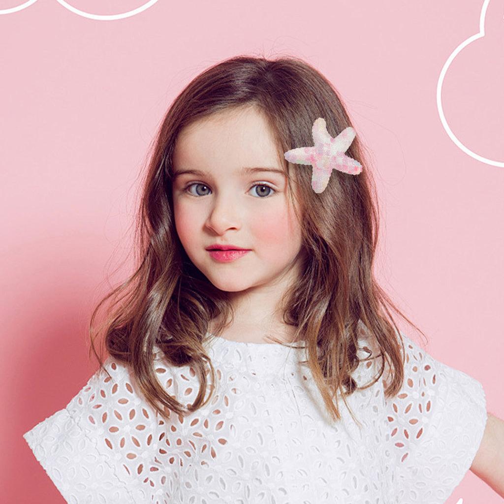 Seestern Haarspangen Pailletten Glitzer Seestern Haarspangen Funkelnde Krokodilklemmen Niedliche Meerjungfrau Accessoires für Frauen Mädchen
