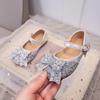 Girls' Sparkle Rhinestone Princess Bow Mary Jane Shoes with Soft Sole