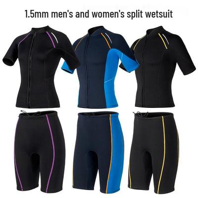 Tuta da immersione unisex a maniche corte da 1,5 mm con pantaloncini da snorkeling e surf e pantaloni a prova di freddo