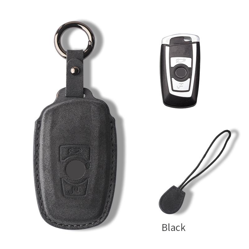 Interior Mouldings Suede Car Key Case Cover Protector Shell Fob Accessories For BMW F30 F31 F32 F34 F20 F21 F07 F10 1 3 5 7 Seri