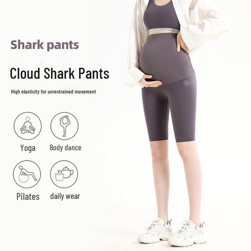 Maternity Cloud-Feel Shark Skin Belly-Lift Leggings