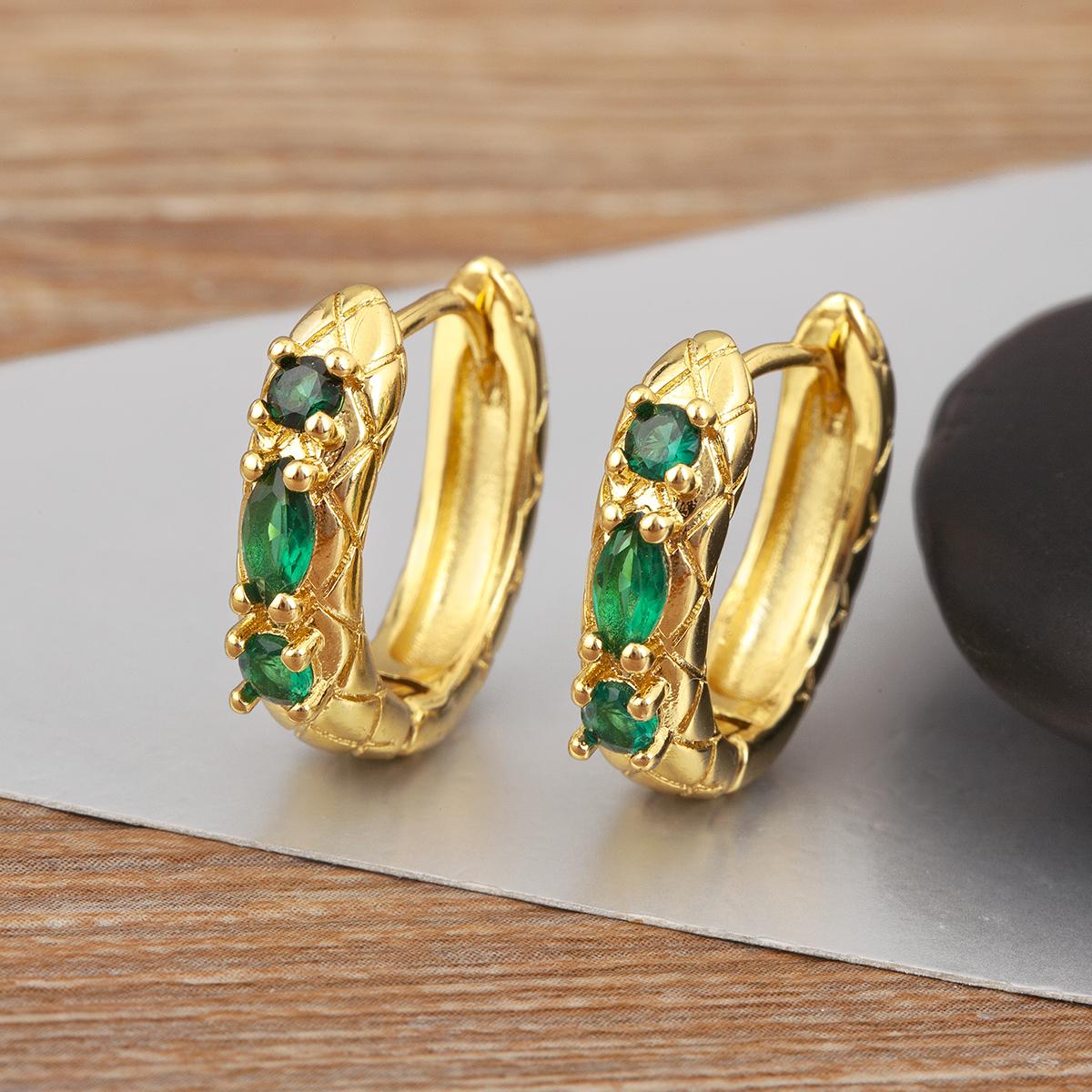 

Nidin New Popular Snake Shape Cubic Zirconia Big Circle Hoop Earrings For Female Punk Style Daily Party Ear Jewelry Accessories