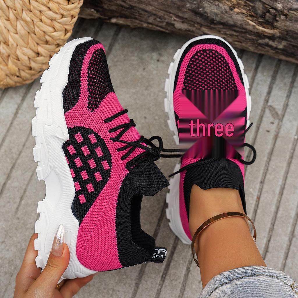 2025 Women's Flyknit Breathable Fashion Sneakers - Versatile, Thick-Soled, Casual & Comfortable