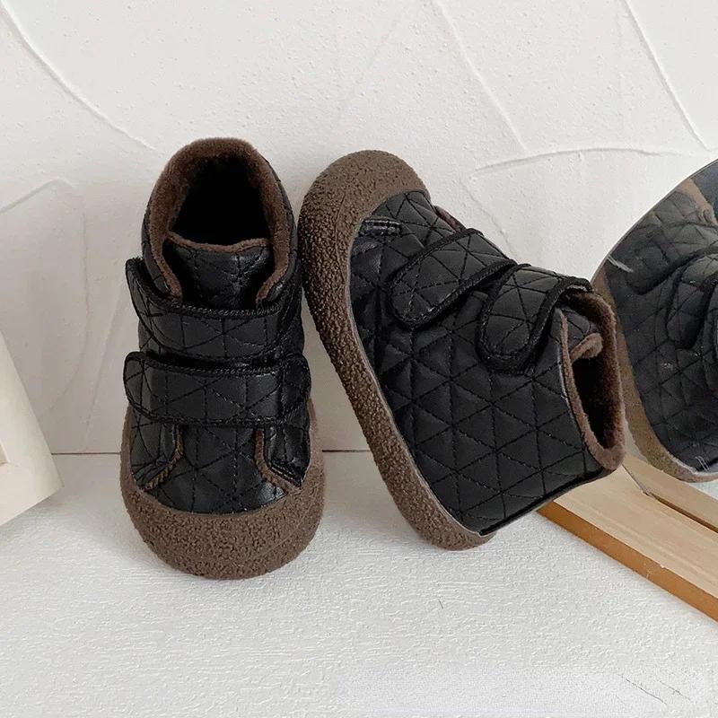 New Gril Sneaker Versatile Simple Comfort Child Sneakers Light Comfort Girl Shoes Warm Winter Boy Shoe Casual Cotton Shoe Tenis