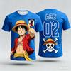 ONE PIECE Luffy Sanji Zoro Anime T-Shirt Vintage Jersey Style Men Women 3D Full Print Y2k Streetwear Harajuku Graphic Tee