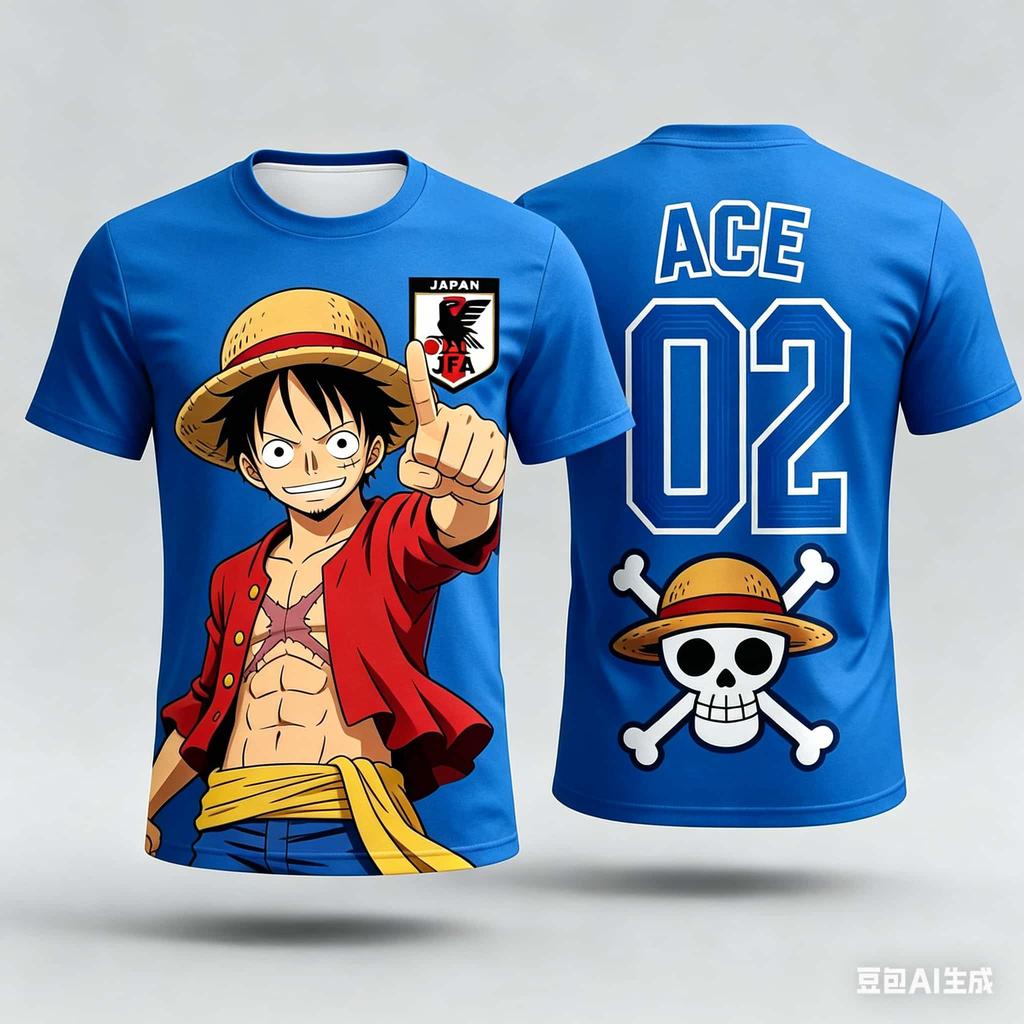 ONE PIECE Luffy Sanji Zoro Anime T-Shirt Vintage Jersey Style Men Women 3D Full Print Y2k Streetwear Harajuku Graphic Tee