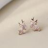 Women Christmas Crystal Elk Stud Earrings Fashion Jewelry Gift Christmas Ornaments