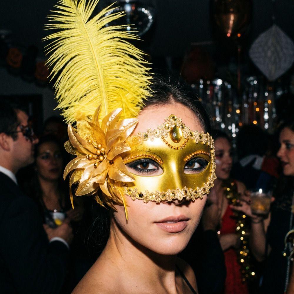 Flower Half-Face Mask Multicolor Masquerade Ball Mask Novelty Feather Mask  Costume Party