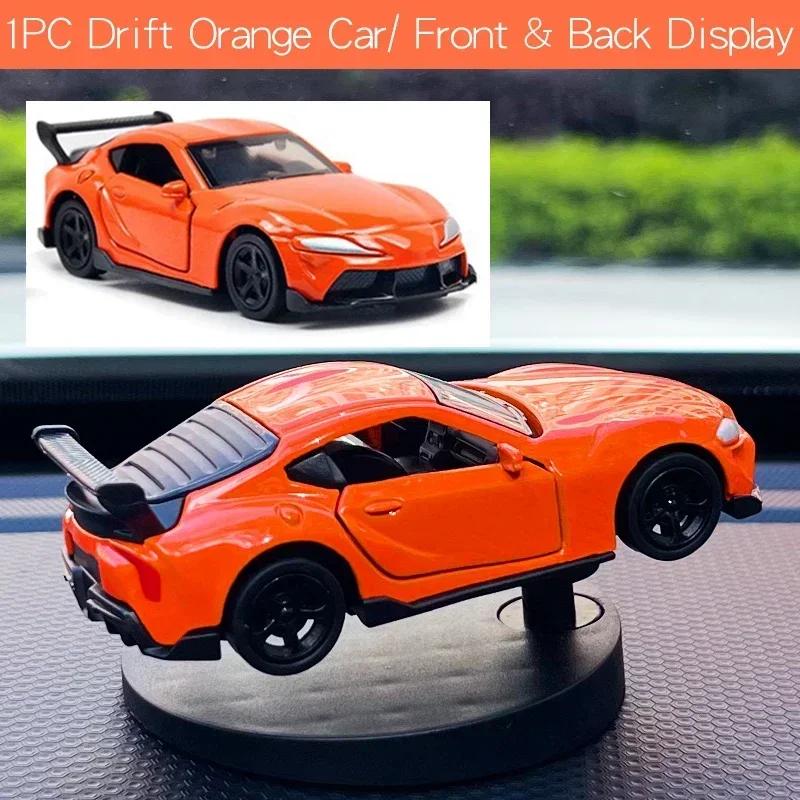 Mini Alloy Drift Car Model Simulation Sports Vehicle Decor for Car Interior 1:64 Scale Car Toy Ornament Collectible Gift