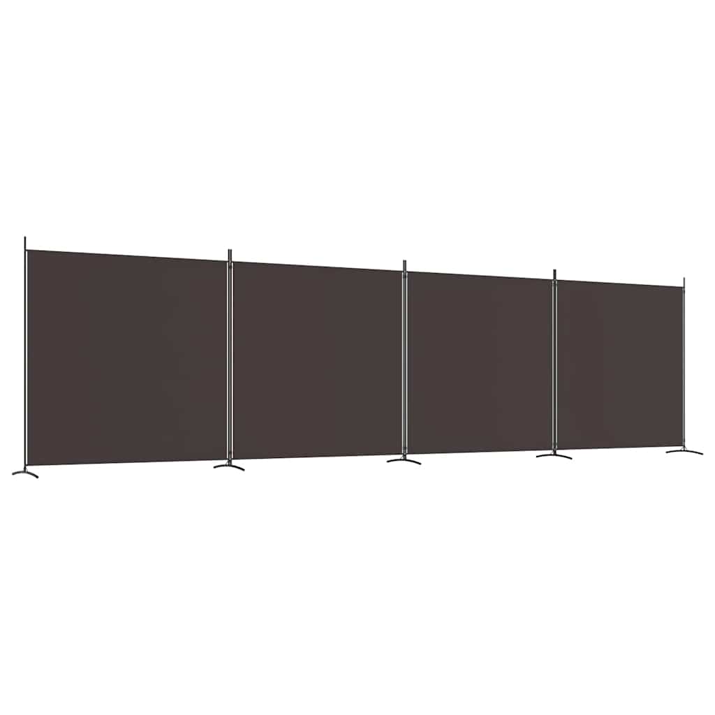 Vidaxl Parawan 4-Panelowy, Brązowy, 698X180 Cm, Tkanina