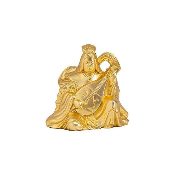 Seven Lucky Gods of Good Luck Benzaiten (Gold plated/24K gold) Buddhist sculptor: Hideun Makita Prototype_Buddha statue Ornament Takaoka copperware