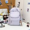 Schoolbagins High value, lightweight embroidery, solid color, large capacity, versatile schoolbag, junior high school student, college student 