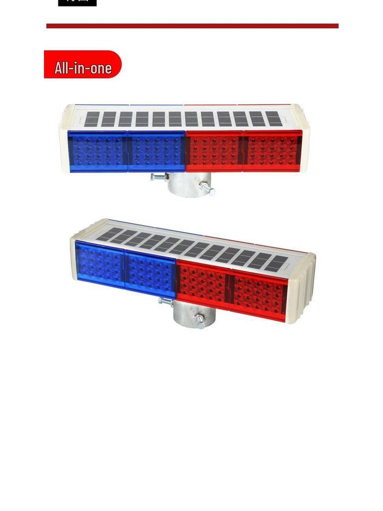 Solar-Powered Red/Blue LED Warning Strobe for Roadblocks and Construction Sites