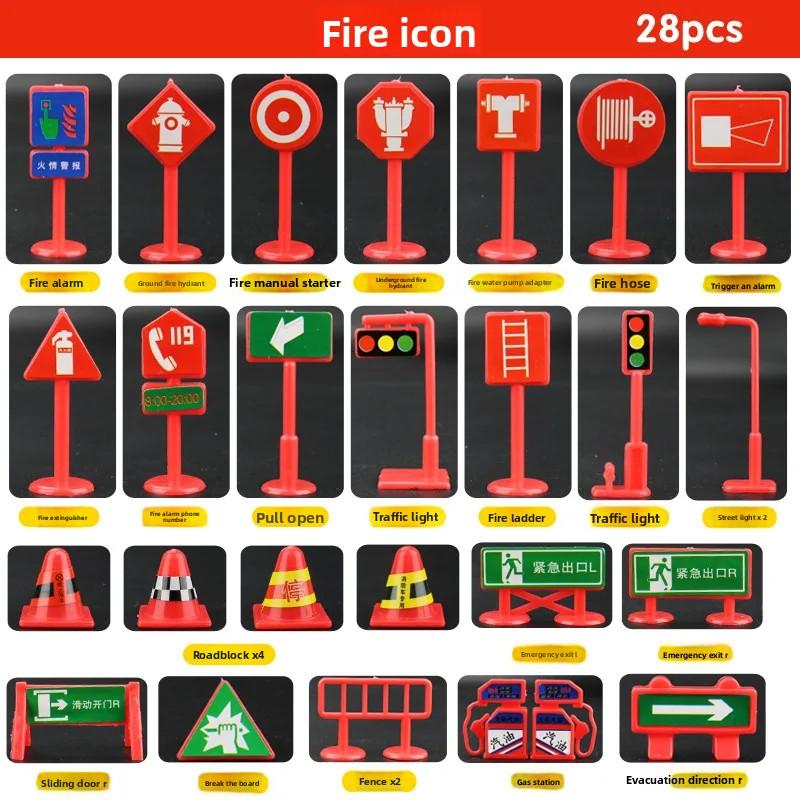 Cross-border Children s Toy Game Mat 83 * 57 Urban Fire Traffic Parking Lot Playing Car Floor Mat Can Be Equipped with Alloy Car