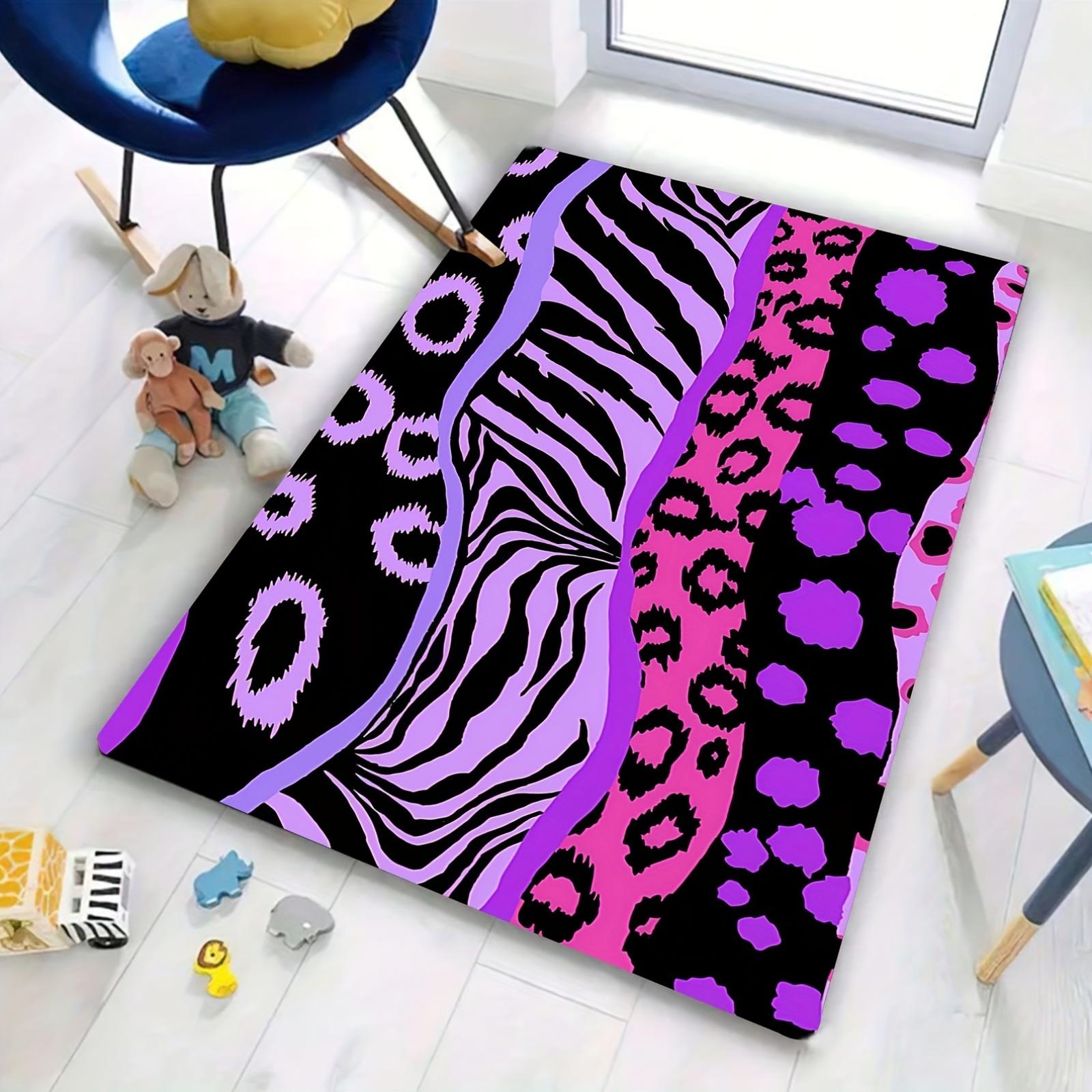 

Colorful Zebra Print Non-Slip Bath Mat - Soft, Durable Polyester Rug for Living Room, Bedroom, and More - Machine Washable Home 50x80cm