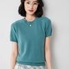 Women's Spring-Summer Knitwear: Round Neck Short Sleeve Pullover Sweater