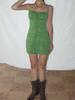 In-Stock Green Retro French-Style Spaghetti Strap Dress - Slimming & Flattering Spring/Summer Short Skirt for Women