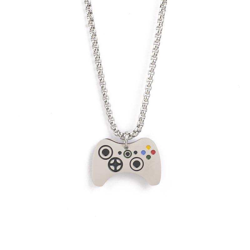 Trendy Titanium Steel Hip-Hop Game Console Pendant Necklace for Couples