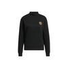 Logo Print Casual Sports Crewneck Pullover Sweatshirt for Women, Black