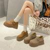 Spring and autumn new muffin thick-soled retro big head ugly cute casual women's matte leather lazy shoes