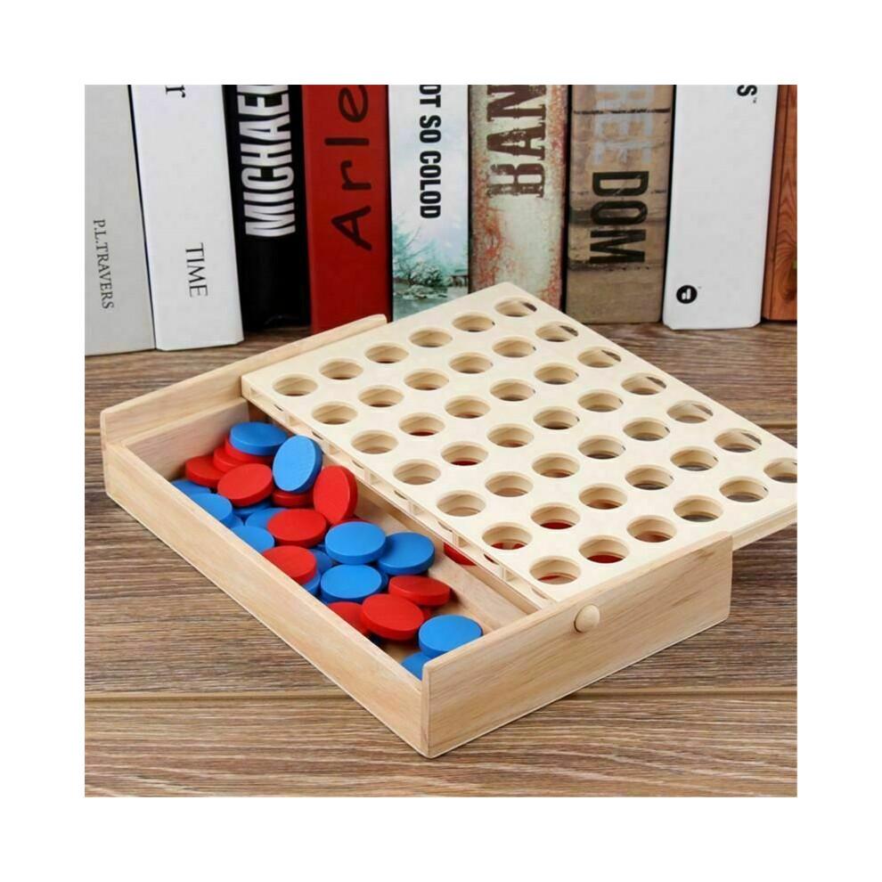 The Magic Toy Shop Four In a Line Traditional Wooden Edu Board Game Classic 4 In a Row Connect Four