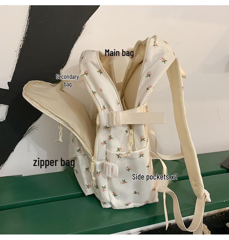 Kwiatowy Słodki Plecak dla Kobiet: Duża pojemność, idealny do szkoły - Odpowiedni dla uczniów gimnazjów i szkół podstawowych