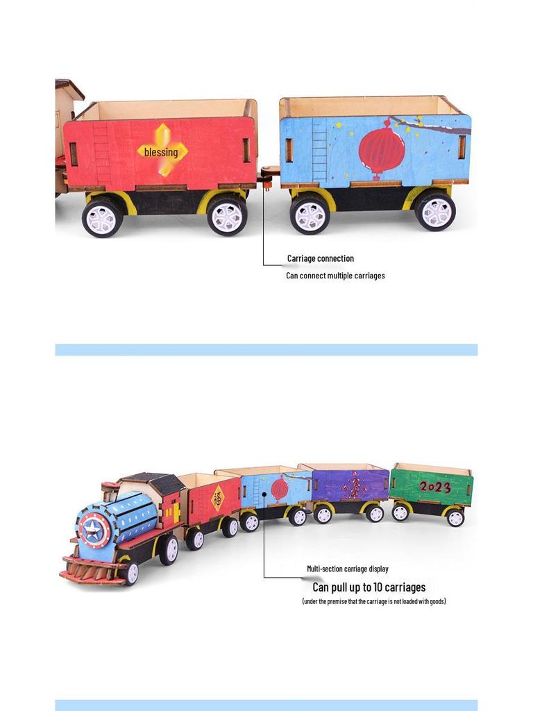 DIY Electric Wooden Train Science Experiment Kit for Primary School Education
