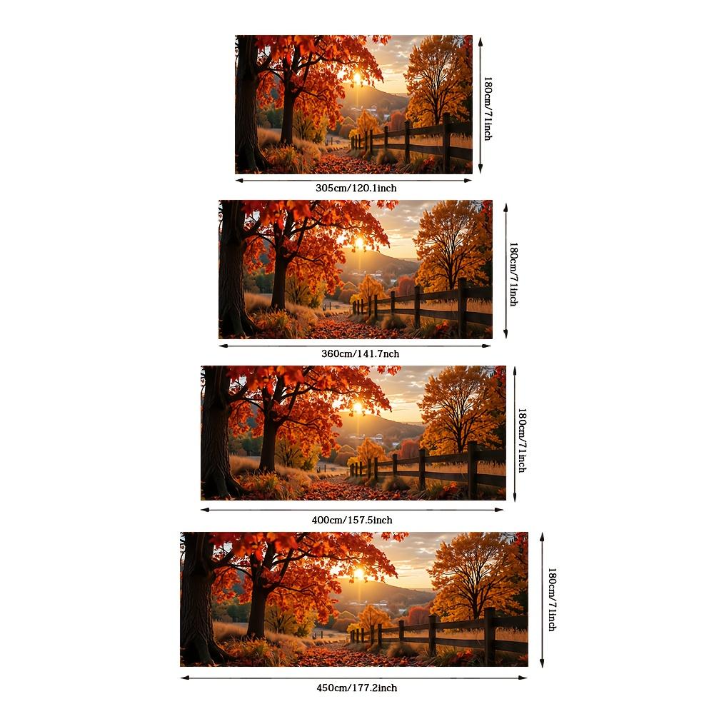 One piece of 2D flat-printed banner, depicting the autumn sunrise path, with bright and lively colors.XY