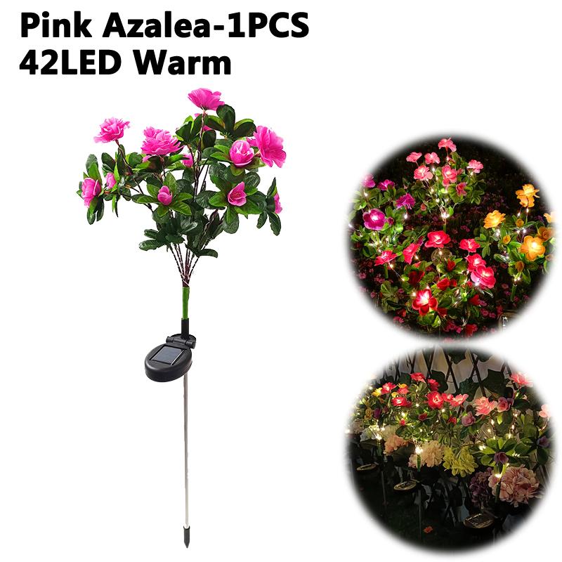 LED Solar Flowers Lawn Lights Outdoor Waterproof Warm Light Garden Decoration Lamp For Walkway Path Villa Yard Driveway