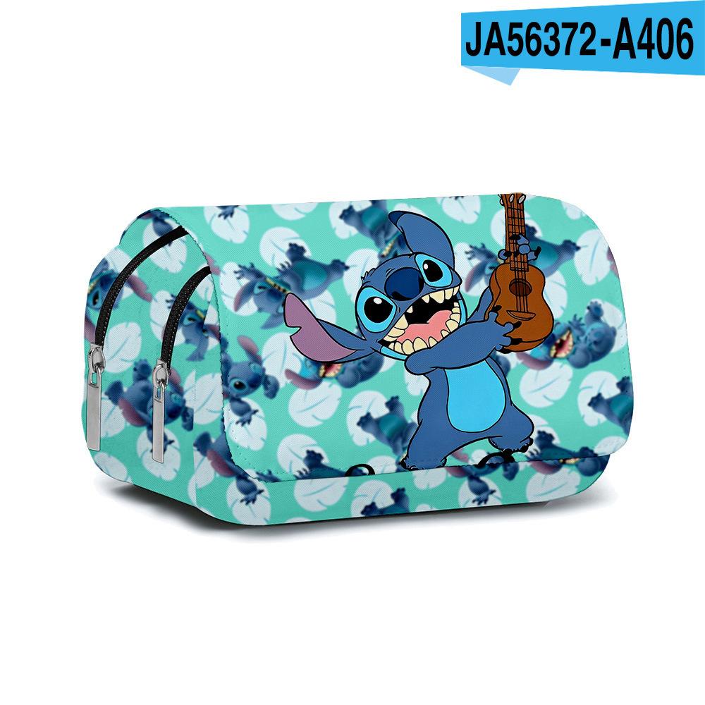 3D Digital Full-Print Schoolbag Double-Layer Flip Pencil Case Children'S Stationery Box