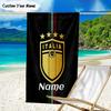 1PC Custom Name Beach Towel Italian Football Crest Beach Towel, Suitable for Camping, Travel, Beach Accessories, Super Absorbent, Family Gift