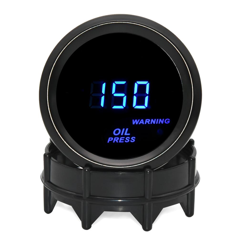 Car Digital Gauge 52mm Turbo Boost PSI BAR Oil Pressure Oil Water Temp Gauge Voltmeter Tachometer RPM Meter With Warning Light