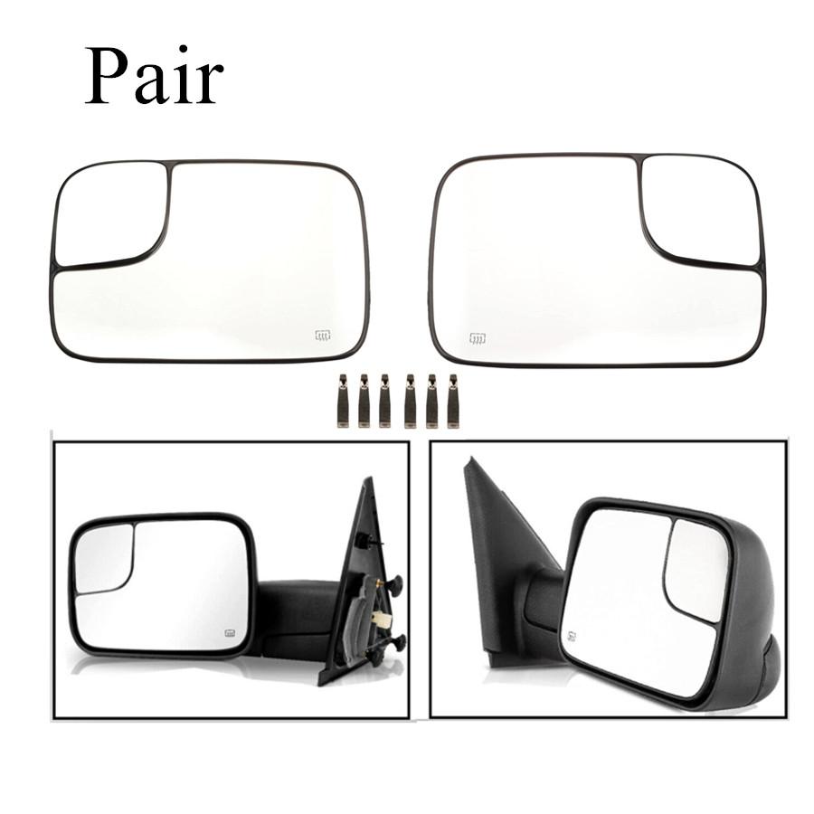 2pcs Power Heated Towing Mirror Glass  LH+RH For DODGE RAM 1500 PICKUP 2005-2008