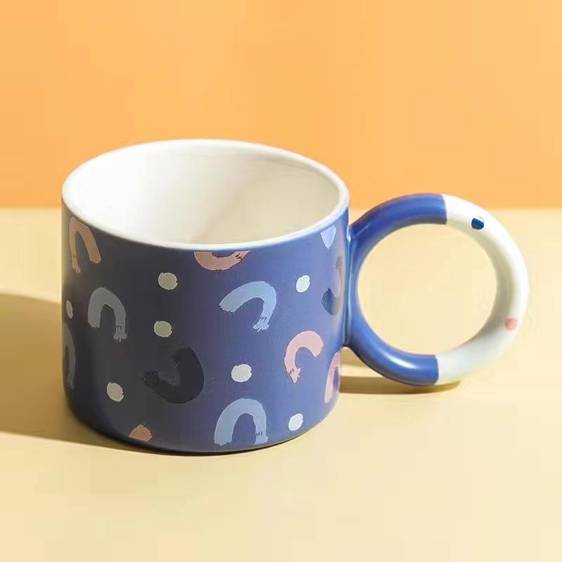 Ins Style High Value Mug Creative Cute Drinking Cup Girls Ceramic Cup Office Couple Coffee Cup