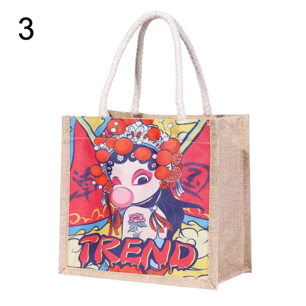 

Пекинская опера принт креативный молния повседневная сумка-тоут сумки для покупок сумки для обеда холщовая сумка 3