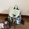 Trendy Backpack Women's Large Capacity Versatile Plaid Sweet Bow Student Schoolbag Star Backpack