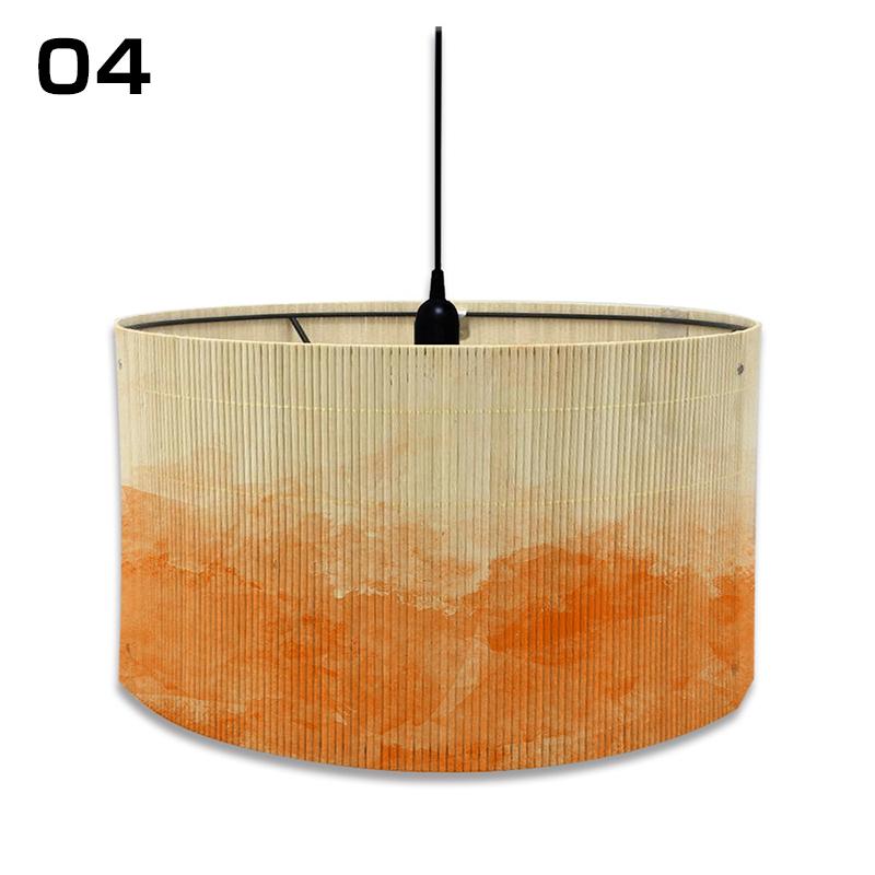 European Style Watercolor Gradient Color Lamp Shade Bamboo Braided Light Cover Decor Chandelier Modern Abstract Art Light Shade