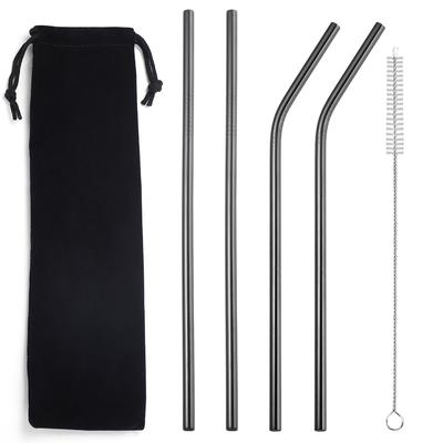Food Grade Straws 304 Stainless Steel A Set of Color Bent Straws Drink Cup Accessories 5/10PCS