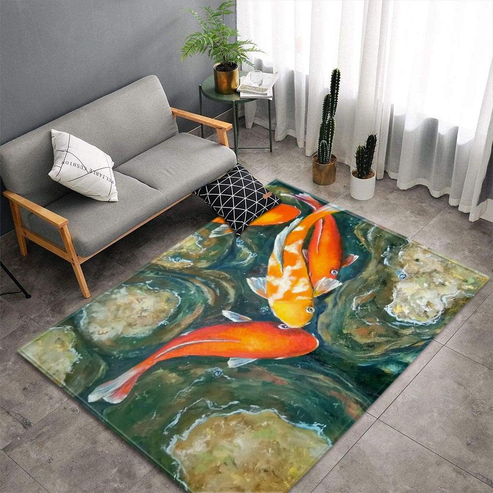 3D Beach Sea Carpets Home Decor Pebble Lotus Pond Living Room Area Rug Bedroom Rug for Boys Floor Mat Soft Kitchen Rug Doormat