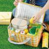 Foldable Waterproof Insulated Picnic Basket for Camping and Beach Trips with Portable Lunch Storage and Thermal Cooler Box