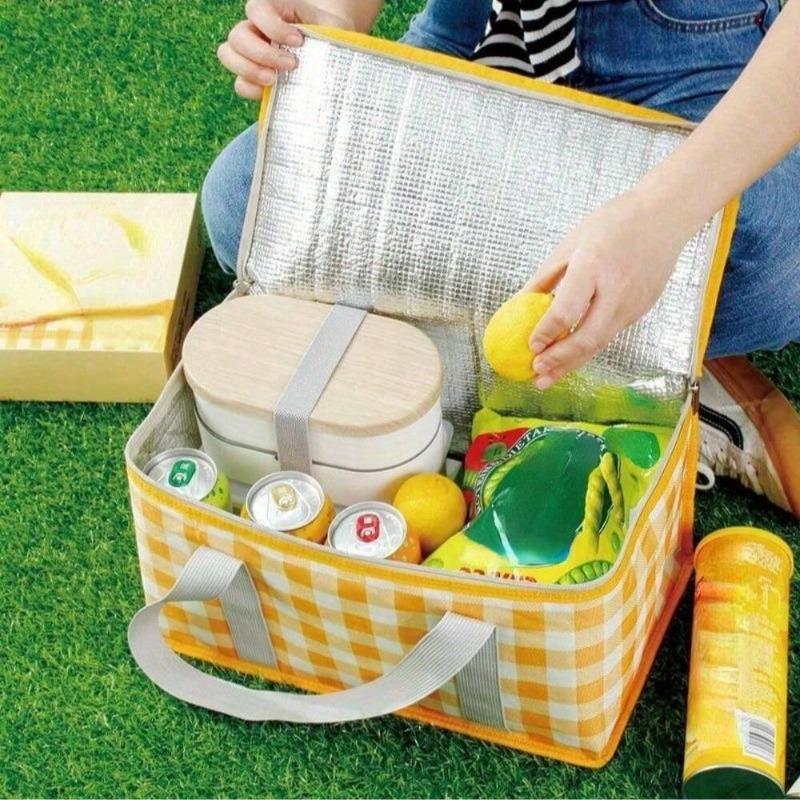 Foldable Waterproof Insulated Picnic Basket for Camping and Beach Trips with Portable Lunch Storage and Thermal Cooler Box